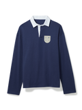 Crest Navy Long Sleeve Polo